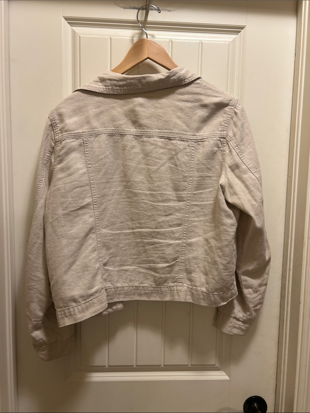 Curve Appeal Neutral Beige linen/rayon jacket - Picture 3 of 4
